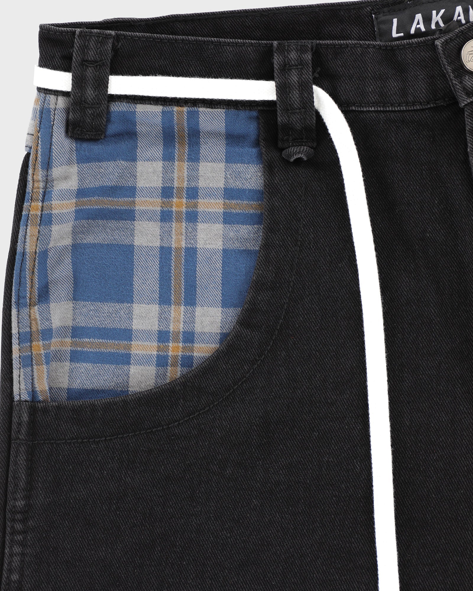 lakai-plaid-contrast-jean-wide-leg-noir image 5