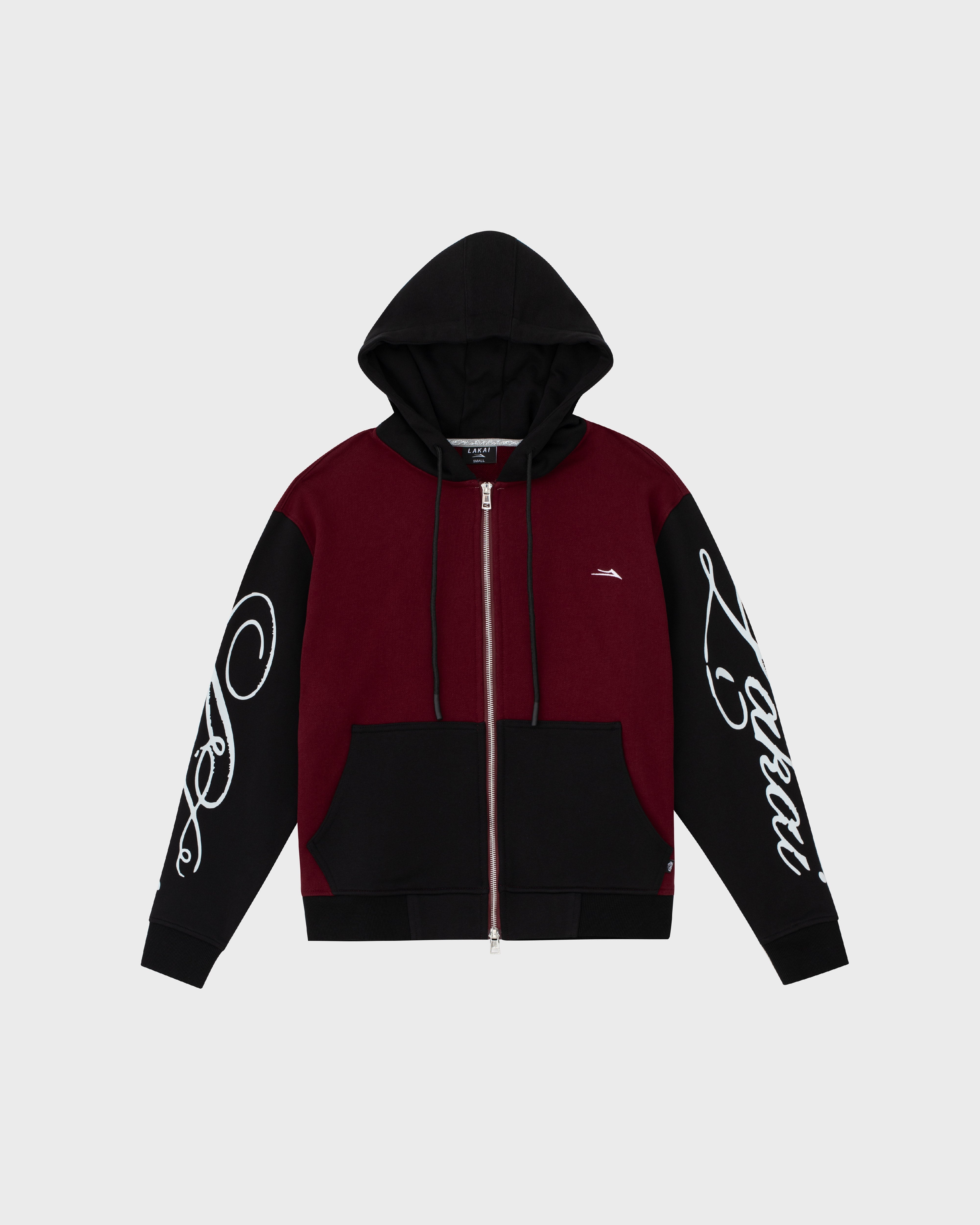 lakai-manchester-hoodie-zip-two-tone-red-dahlia-pirate-black image 1