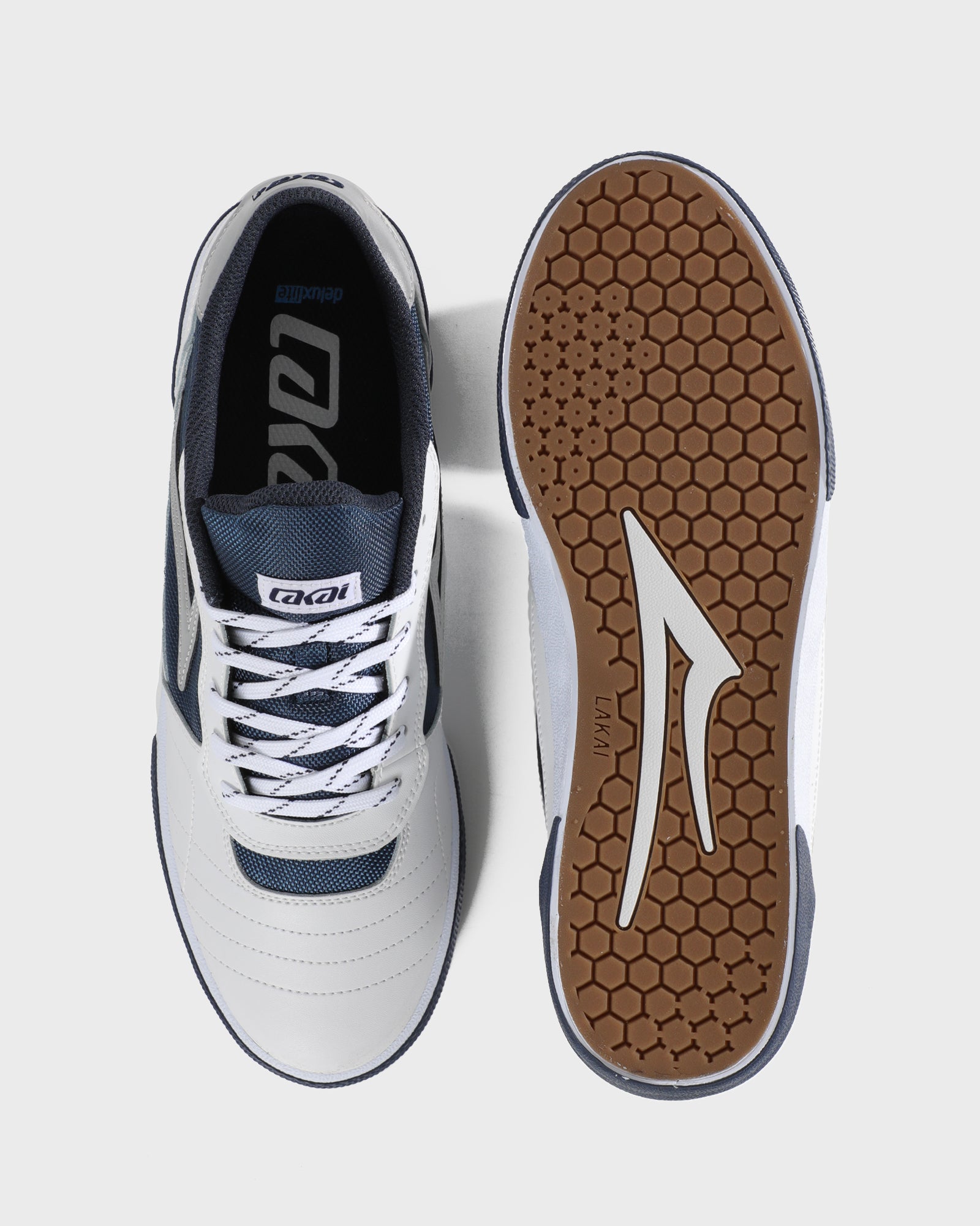 lakai-cambridge-chaussures-skate-white-leather-navy-reflective image 3