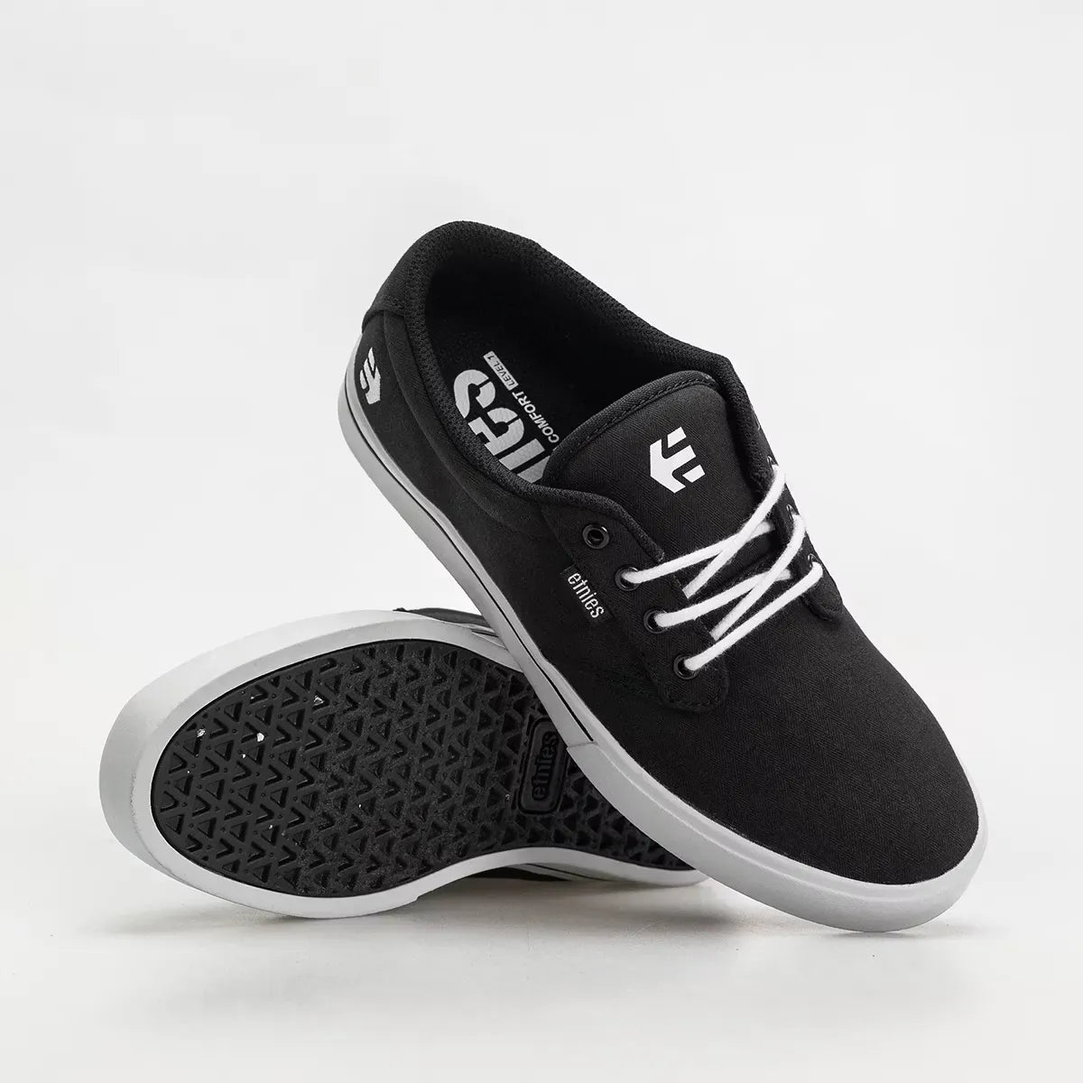 etnies-jameson-2-eco-chaussures-skate-basse-noir-blanc image 2