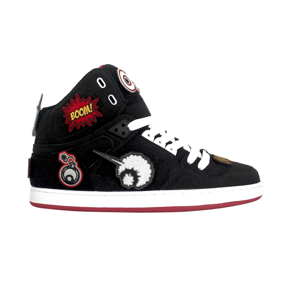 osiris-nyc-83-clk-sneakers-skate-noir-rouge-scratch image 1